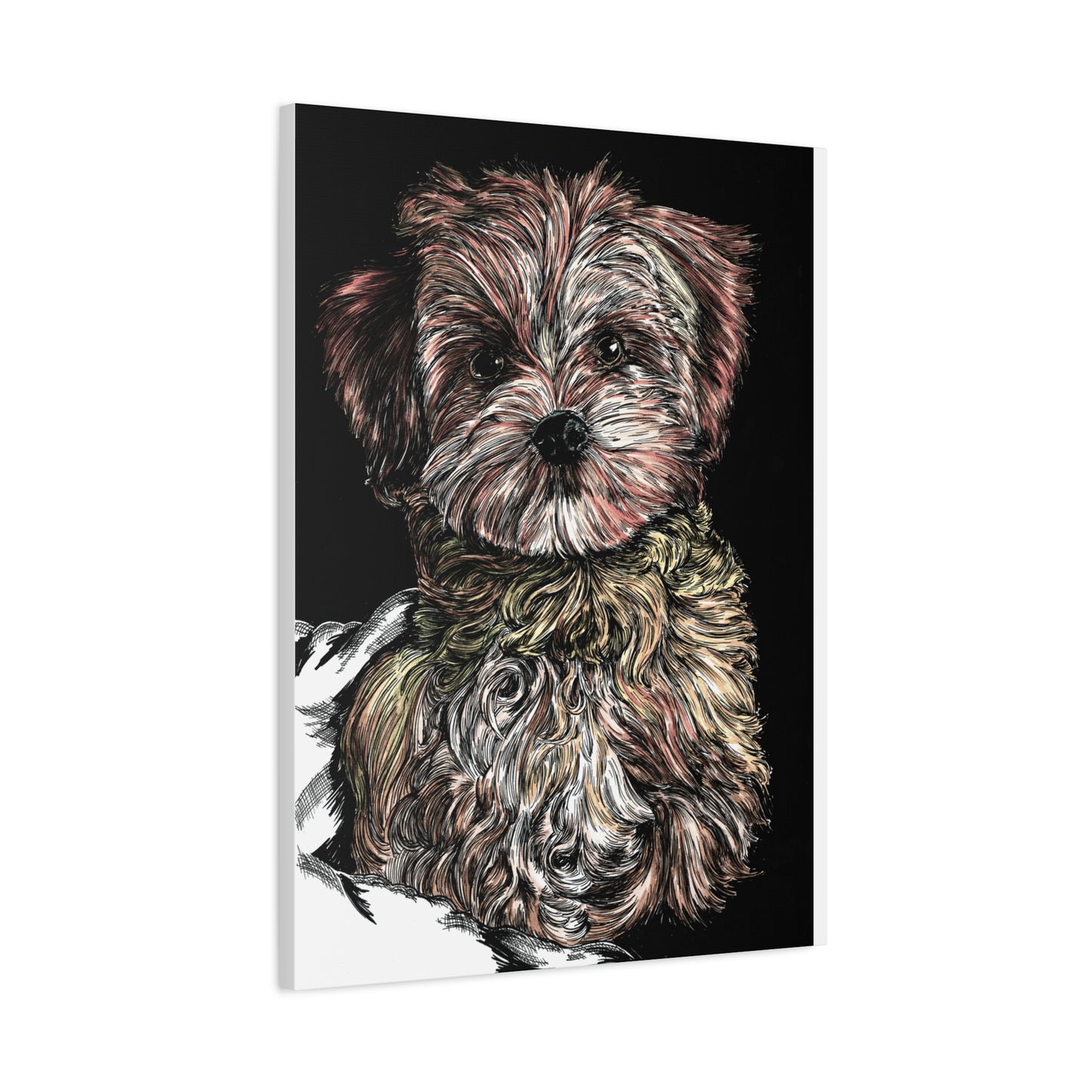 Hand Drawn Dog Portrait Canvas
