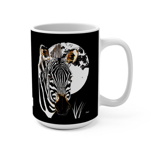 Zebra Design 15oz Mug - Stylish Black and White Coffee Cup for Animal Lovers