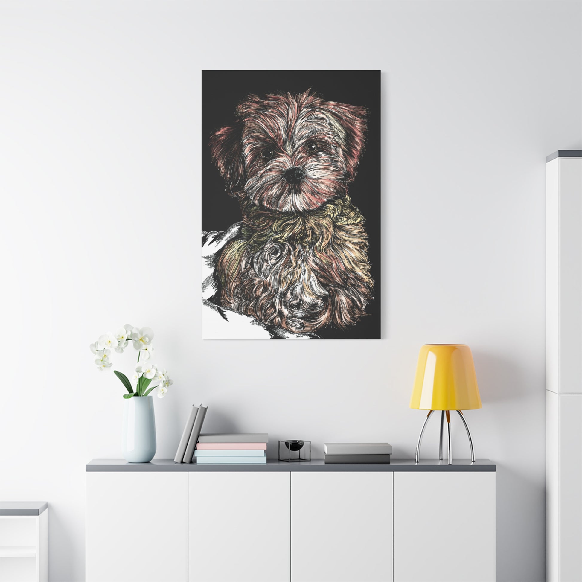Hand Drawn Dog Portrait Canvas