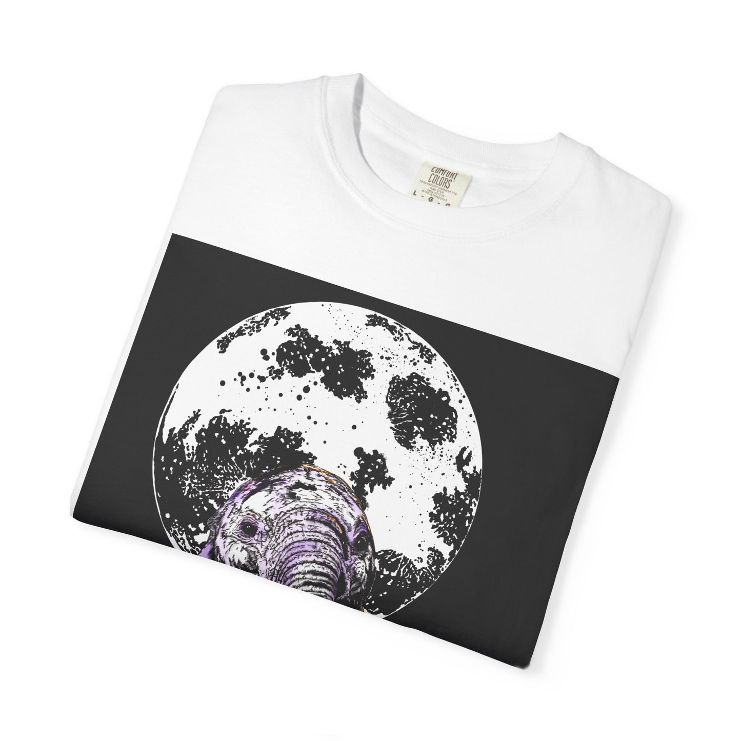 Moonlit Baby Elephant Unisex T-shirt | Eco-Friendly Garment-Dyed Tee