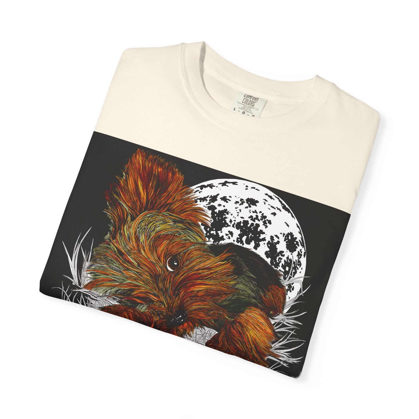 Yorkie Terrier Unisex Garment-Dyed T-Shirt – Original Hand-Drawn Art