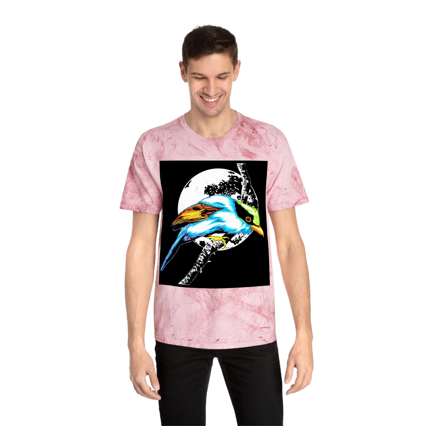 T Shirt with Vibrant Bird Design Perfect for Nature Lovers