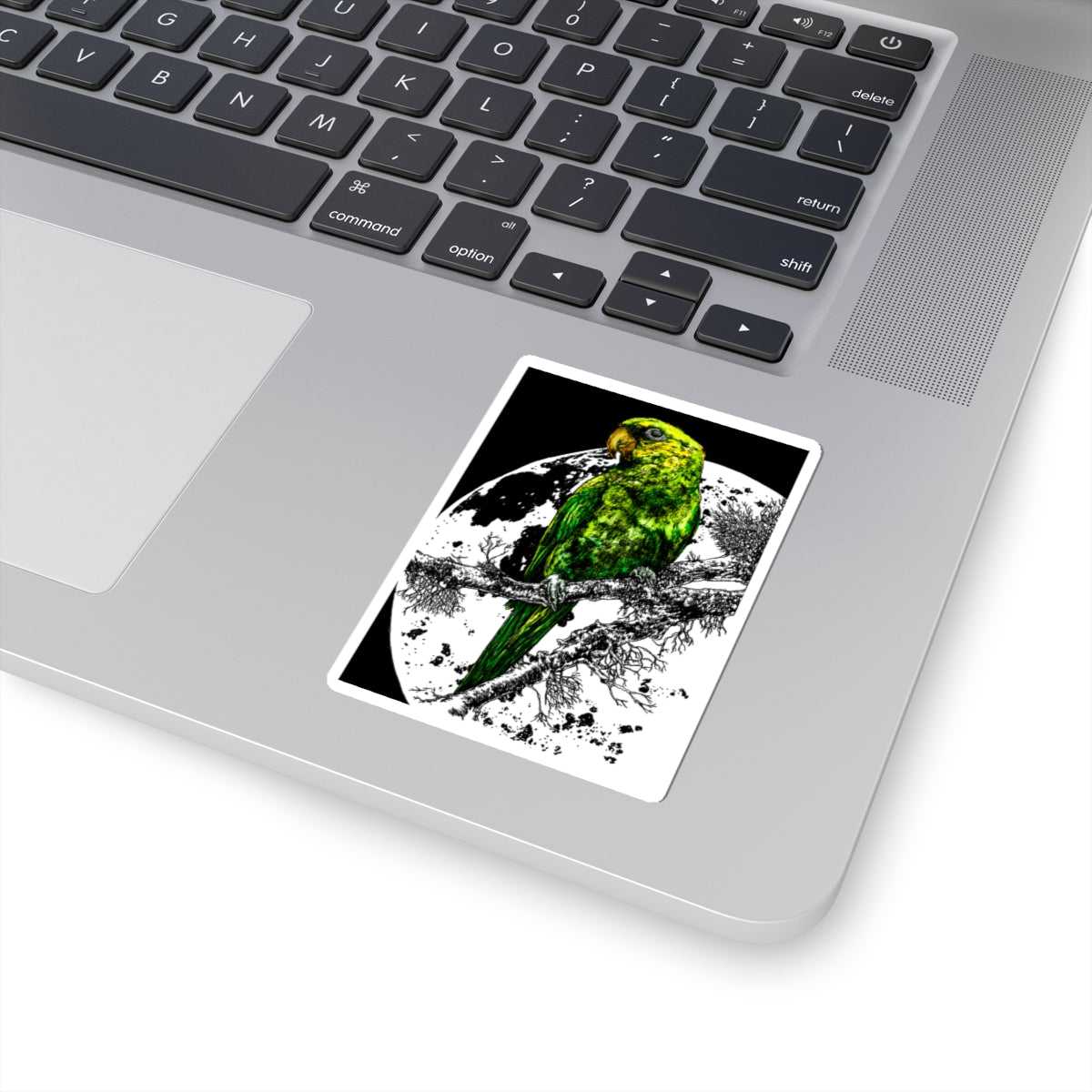Parrot Kiss-Cut Stickers - Vibrant Green Bird Design