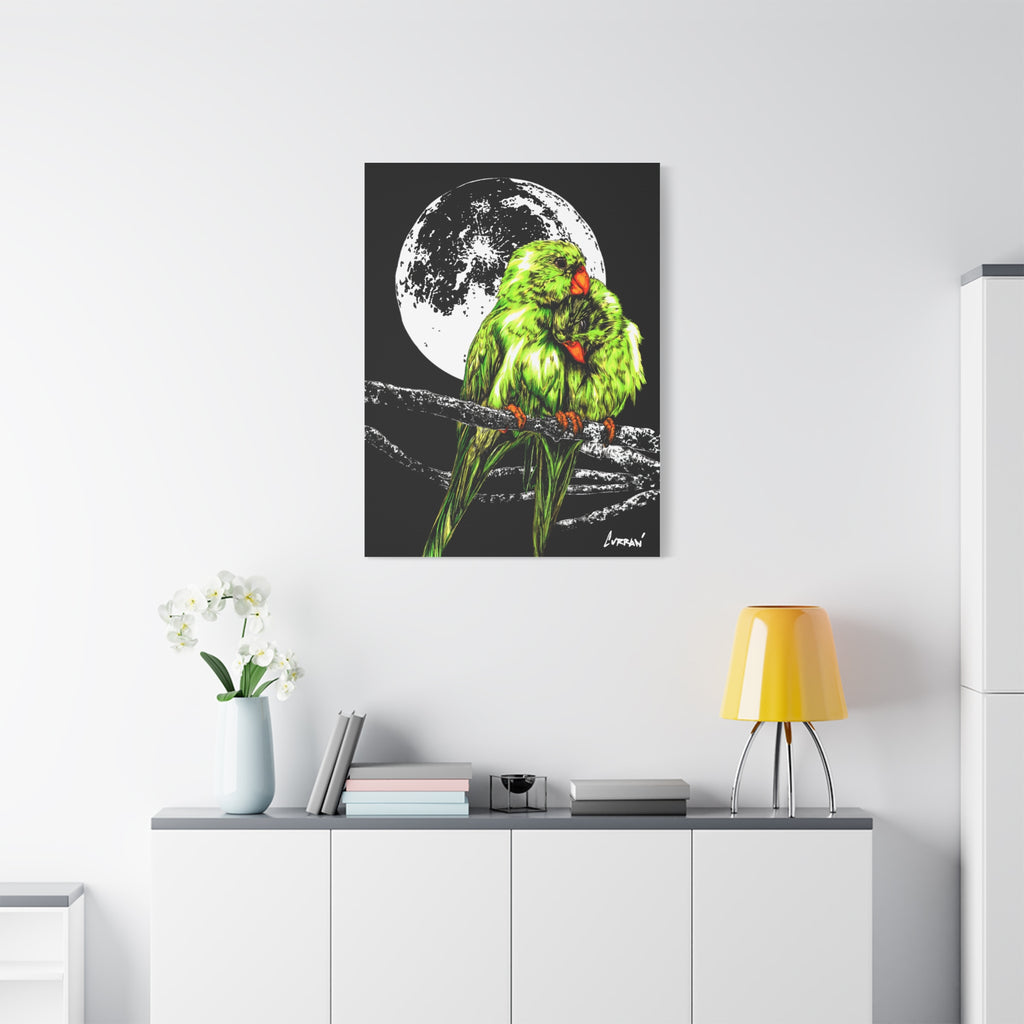 Lush Lovebirds Canvas Art Prints, Stretched Matte Wall Decor