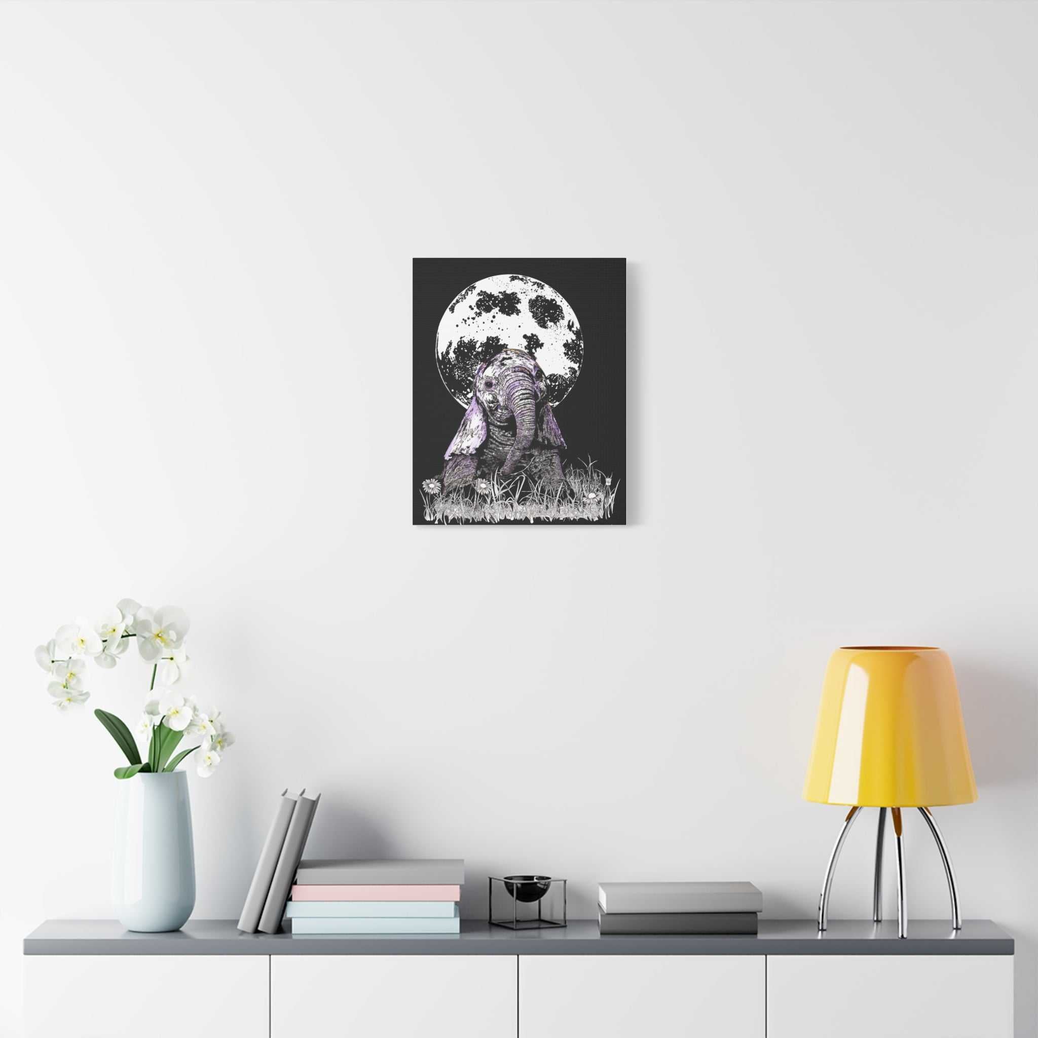 Baby Elephant Canvas Art, Print of Original hand drawn art