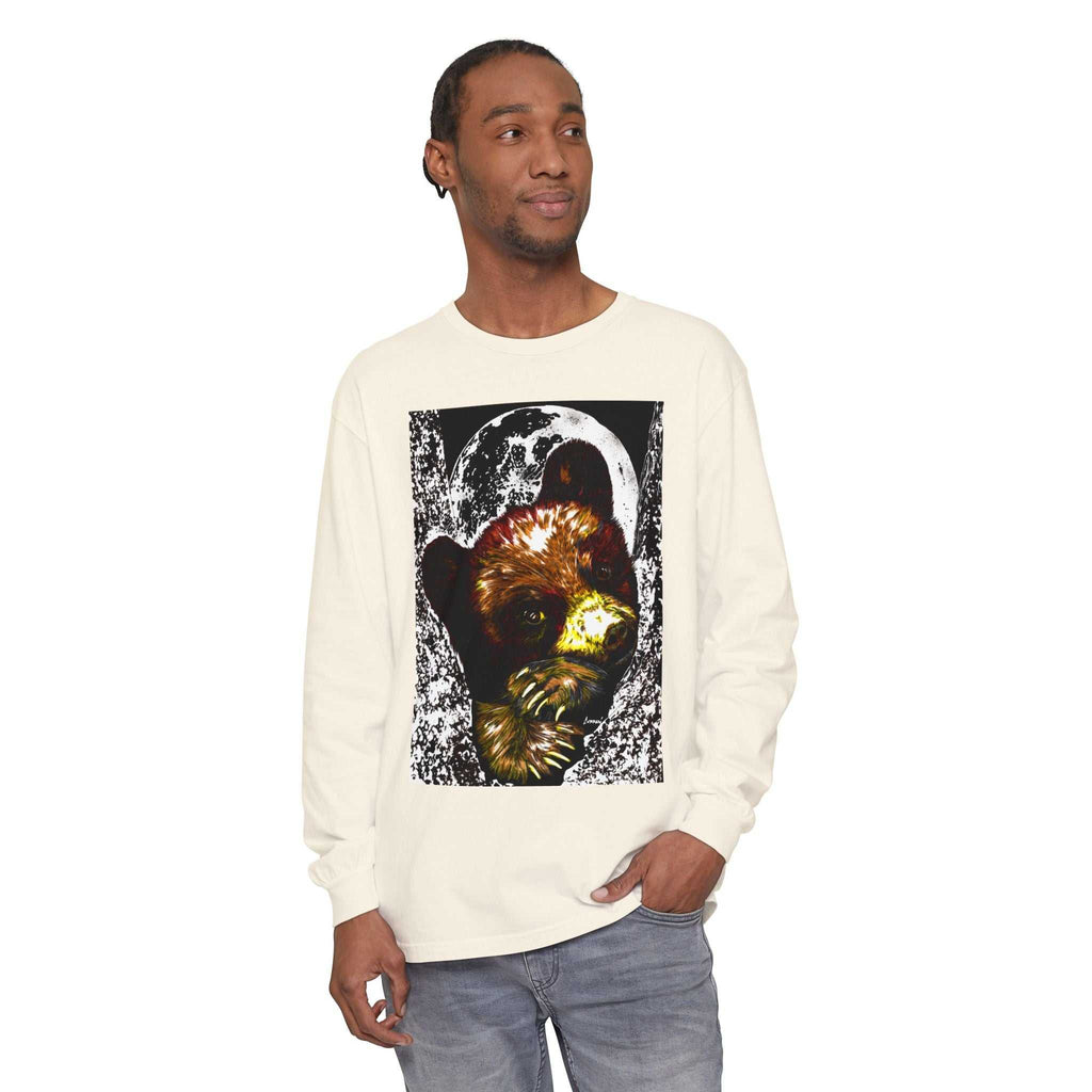 Moonlit Brown Bear Cub Unisex Long Sleeve T Shirt
