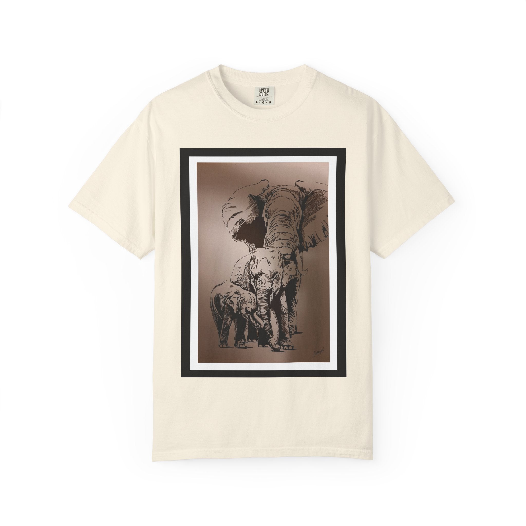 Elephant Family Garment-Dyed T-Shirt | Nature Lover's Tee