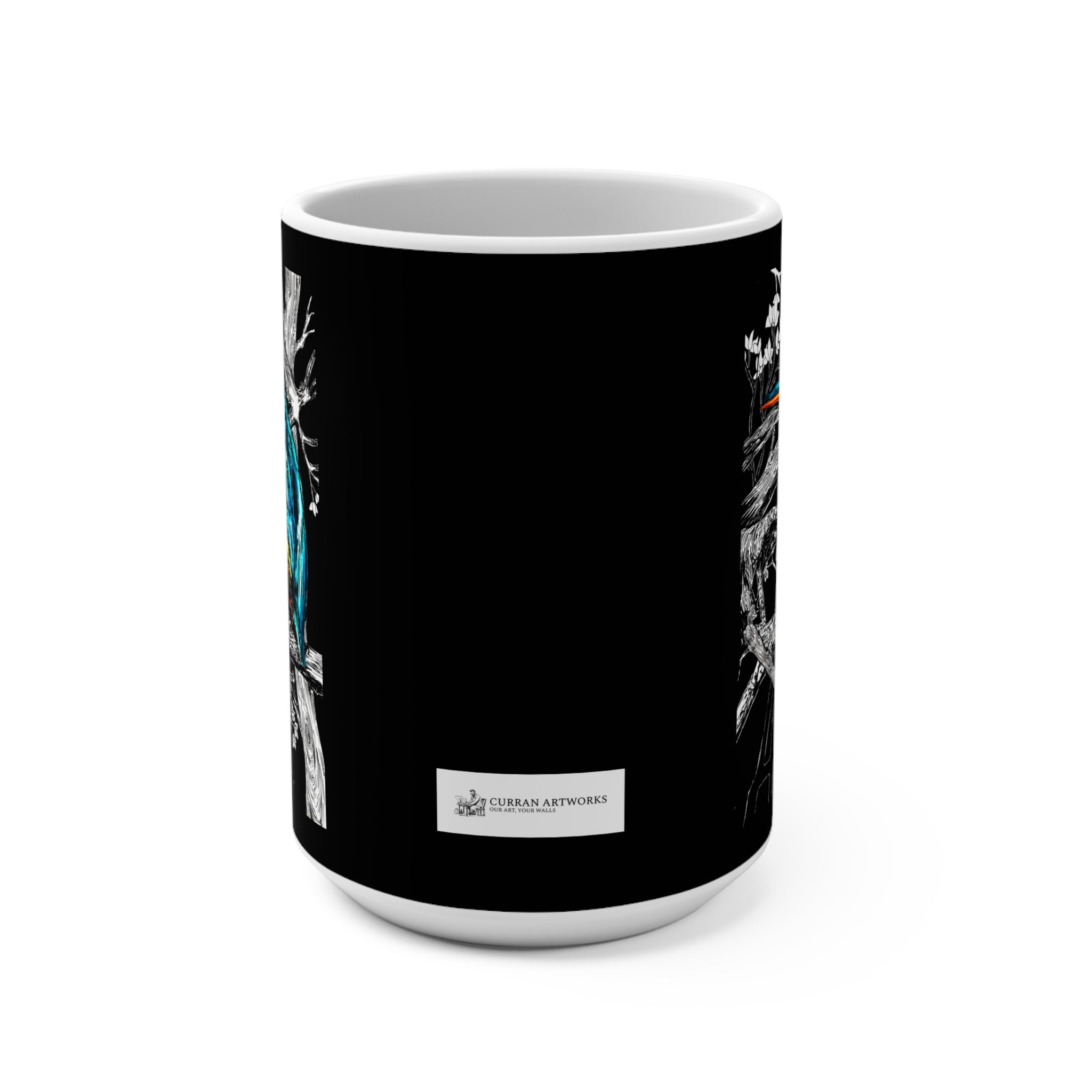 Colorful Kingfisher Art Mug - 15oz Ceramic Coffee Cup