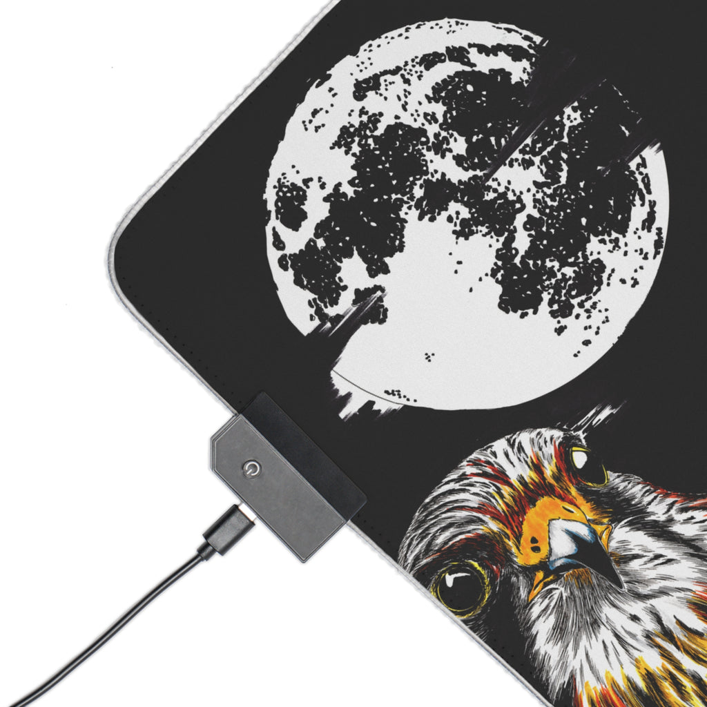 LED Gaming Mouse Pad with Hawk Design - Perfect for Gamers