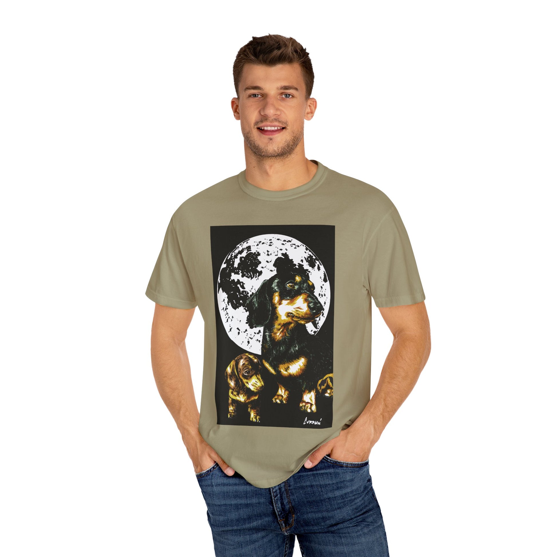 Dachshund Puppies Full Moon Dog Lovers T-Shirt