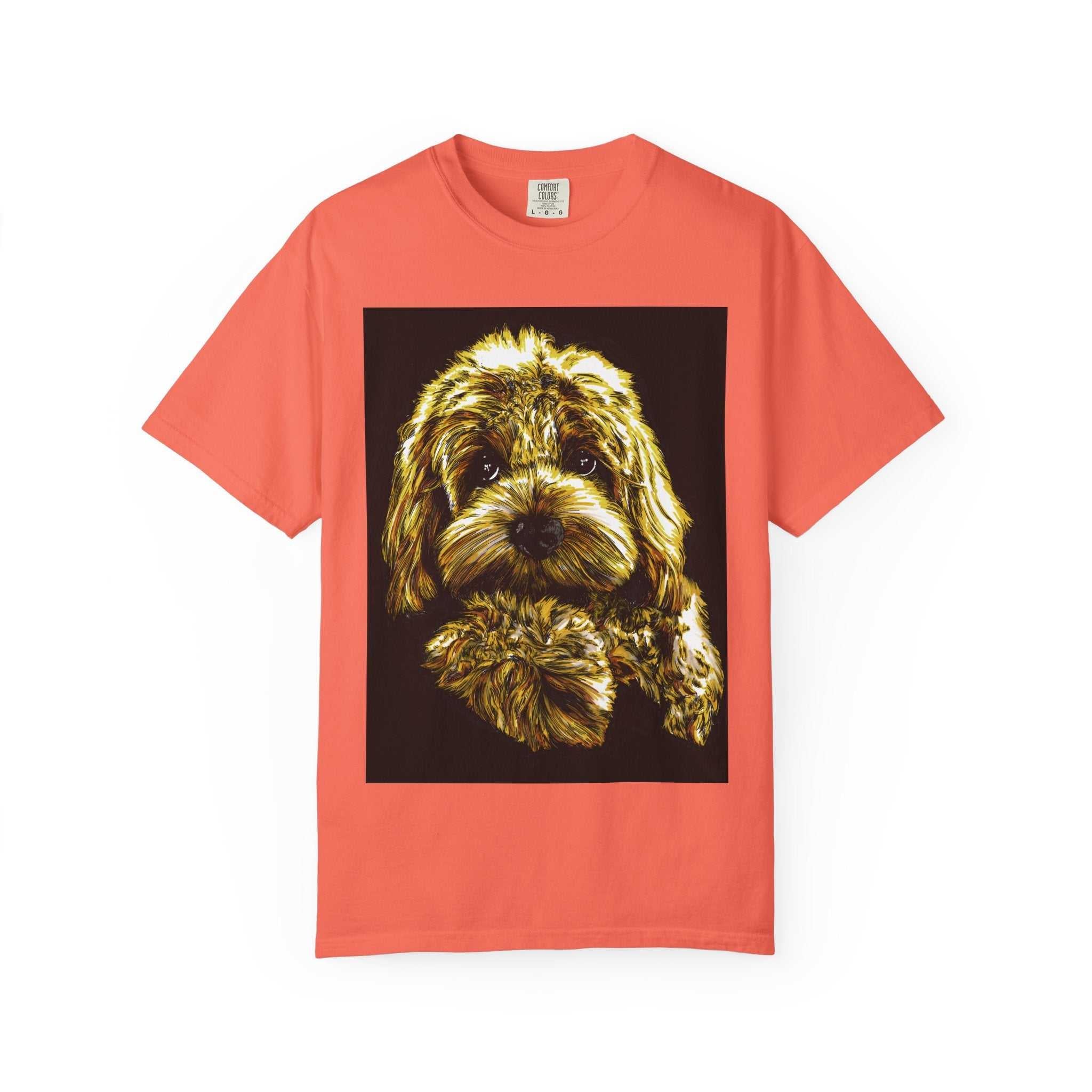 Experience the vibrant colors of our Puppy Color Blast Unisex Garment-Dyed T-shirt and stand out from the crowd. Perfect for all dog lovers!