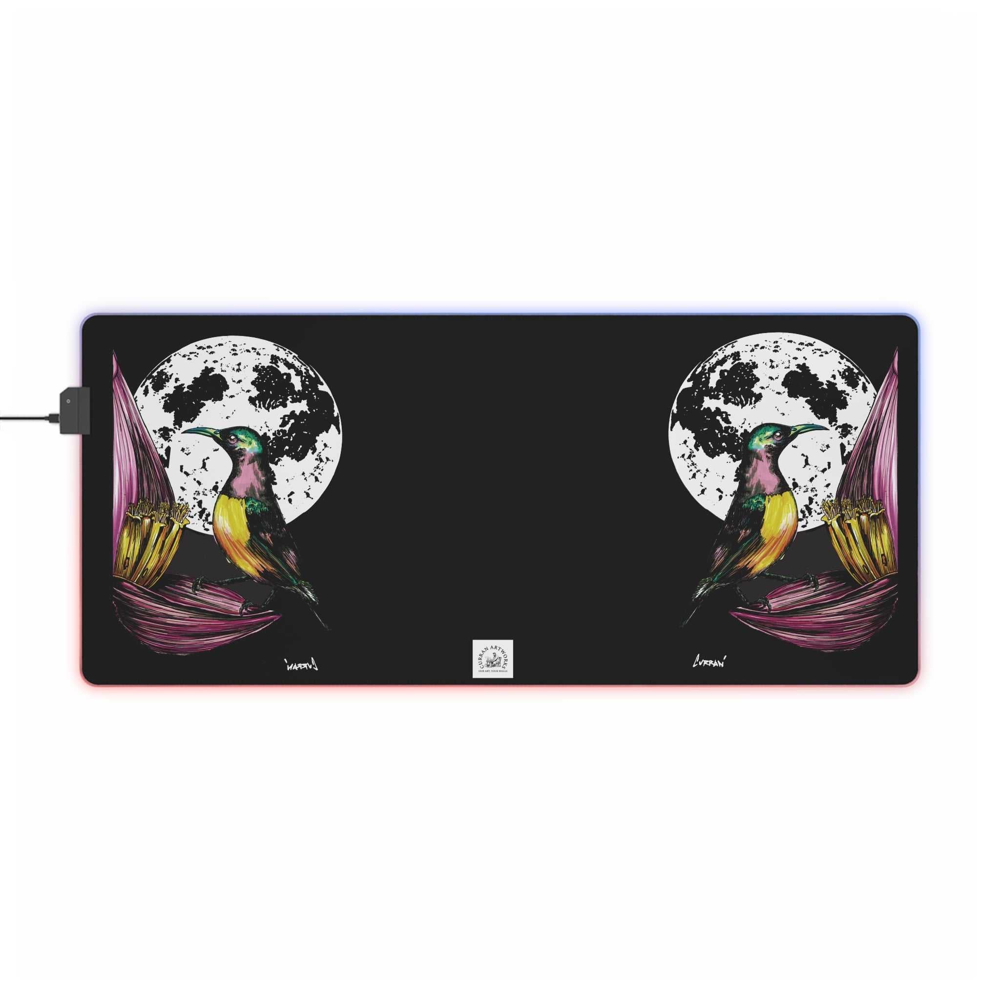 Beautiful Hummingbird Design LED Gaming Mouse Pad!