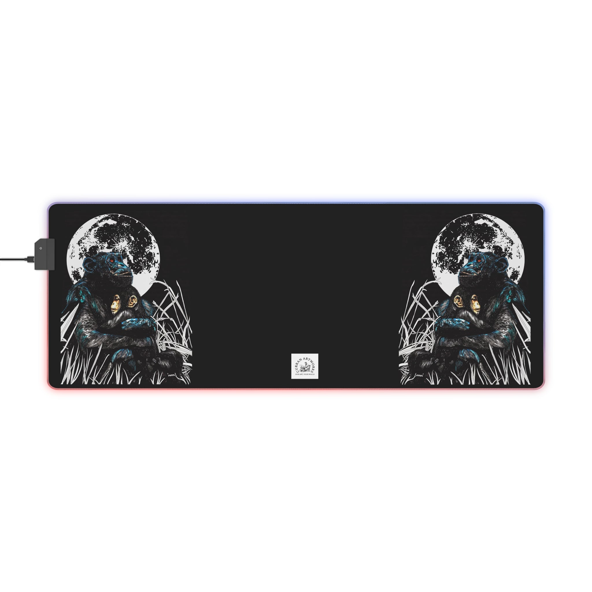 Gorilla Moon LED Gaming Mouse Pad - Illuminate Your Setup