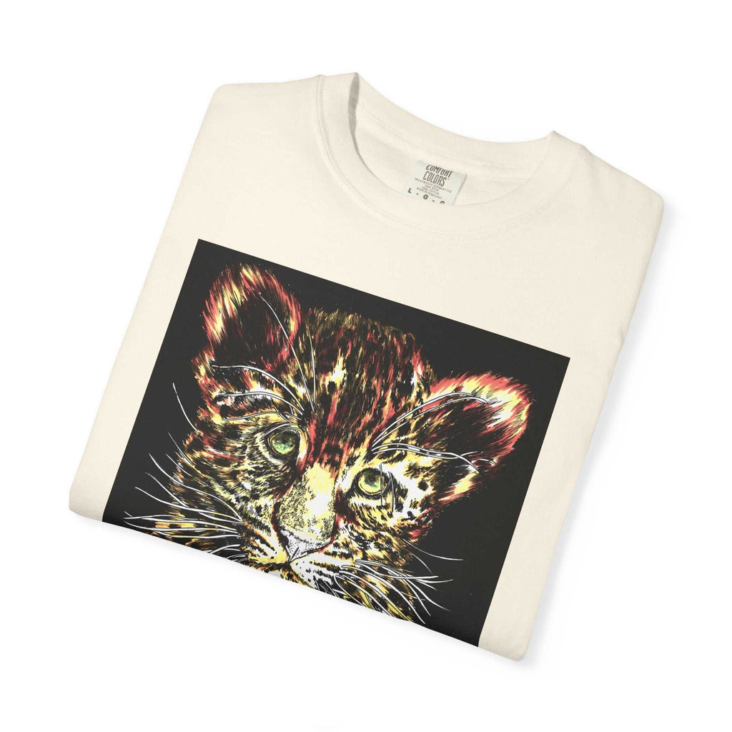 Unisex Garment-Dyed T-shirt featuring Playful Leopard Cub
