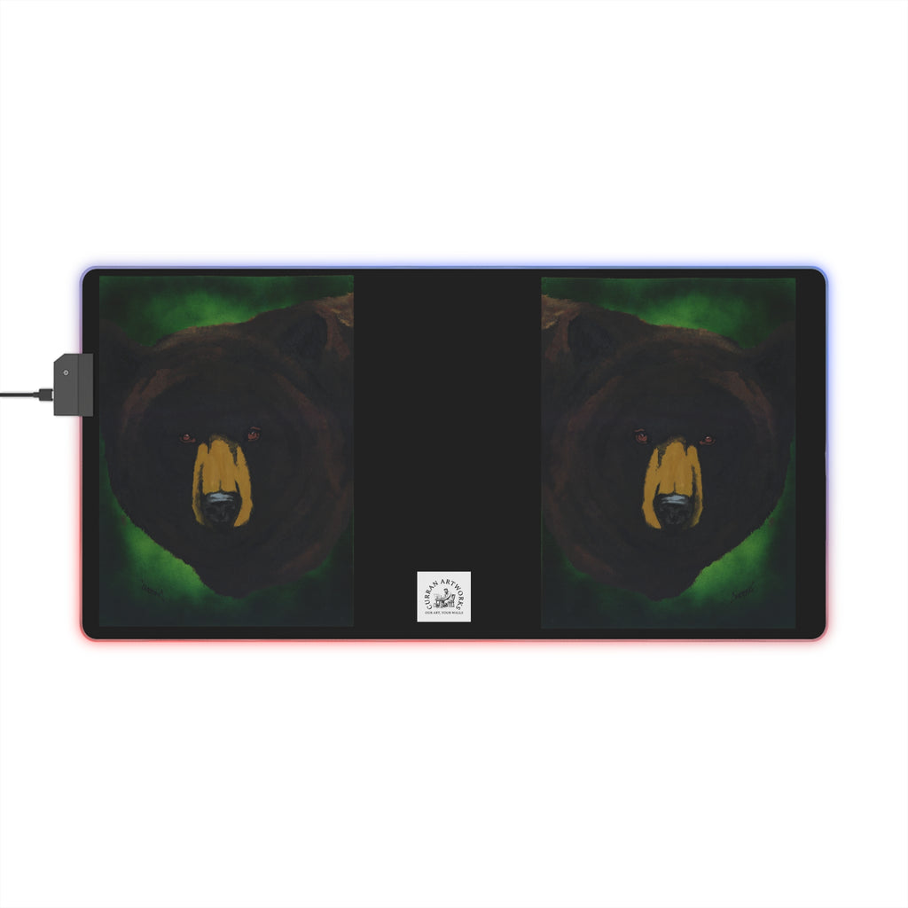 LED Gaming Mouse Pad with Bear Design - RGB Backlit