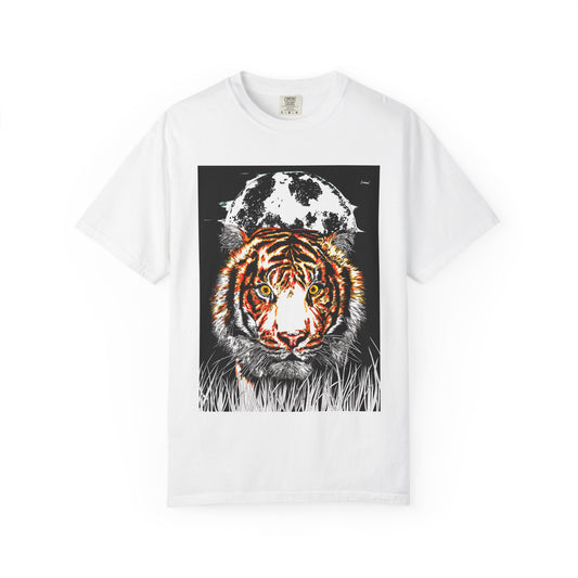 Tiger Garment-Dyed Graphic T-Shirt - Unisex Wild Animal Tee