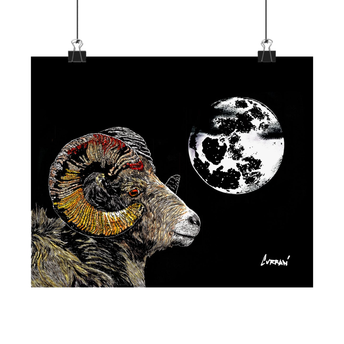 Mountain Ram Satin Poster - 300gsm Art Print for Home Decor