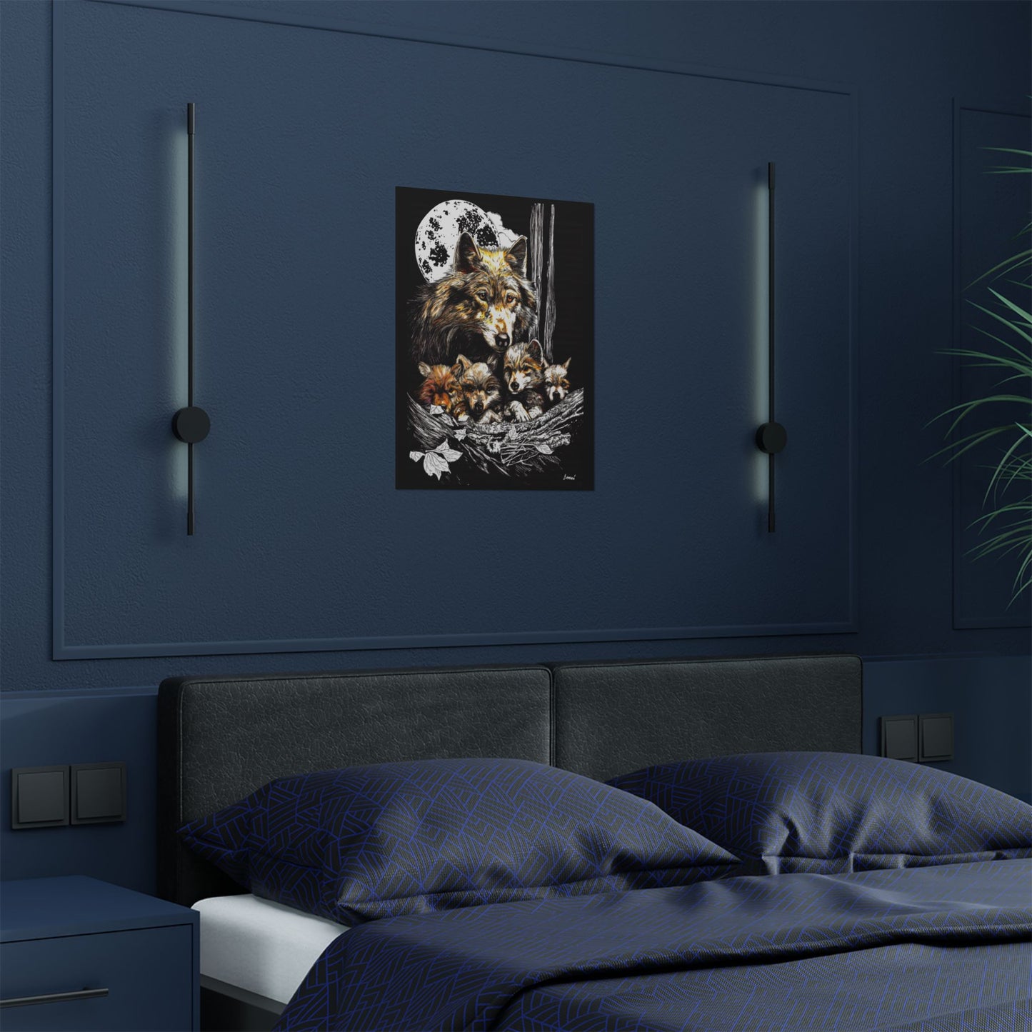 Wolf Family Satin Poster - Stunning Wildlife Artwork for Home Decor