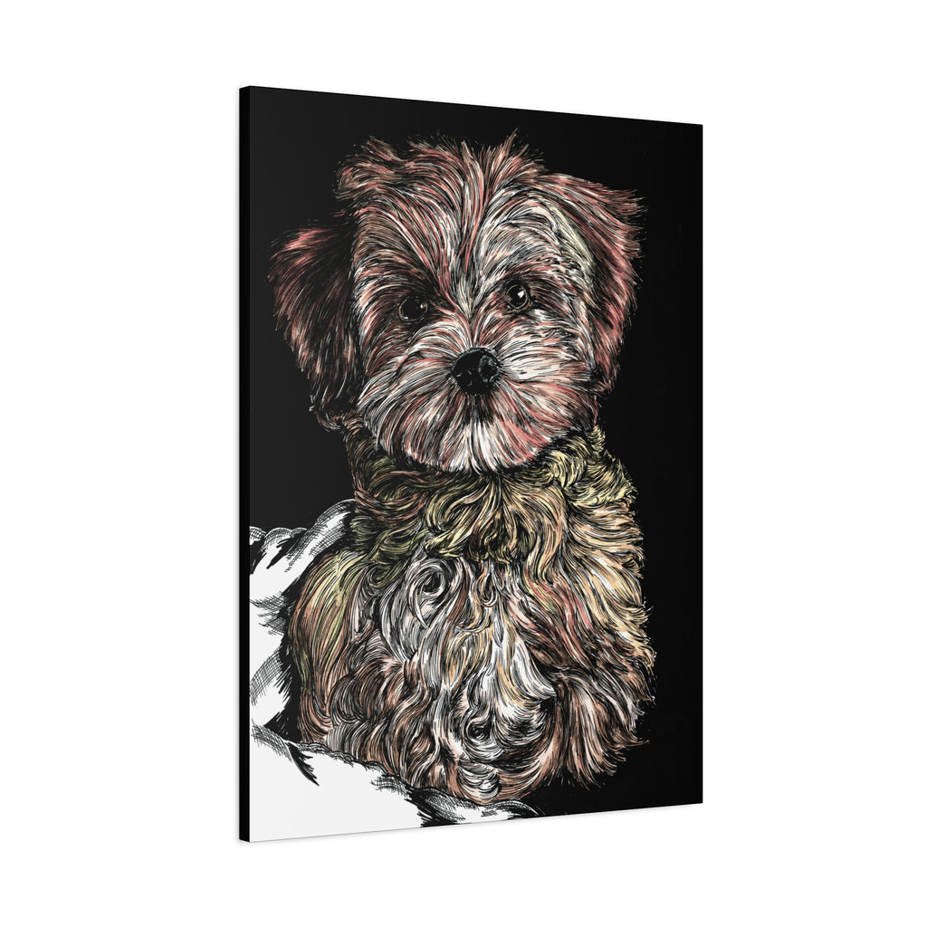 Hand Drawn Dog Portrait Canvas