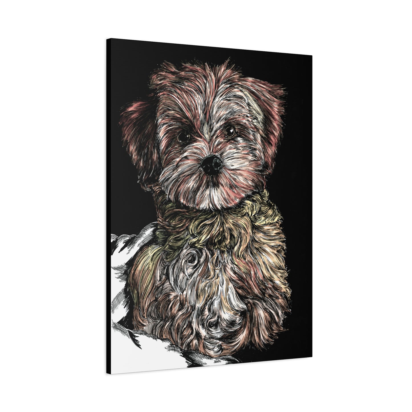 Hand Drawn Dog Portrait Canvas