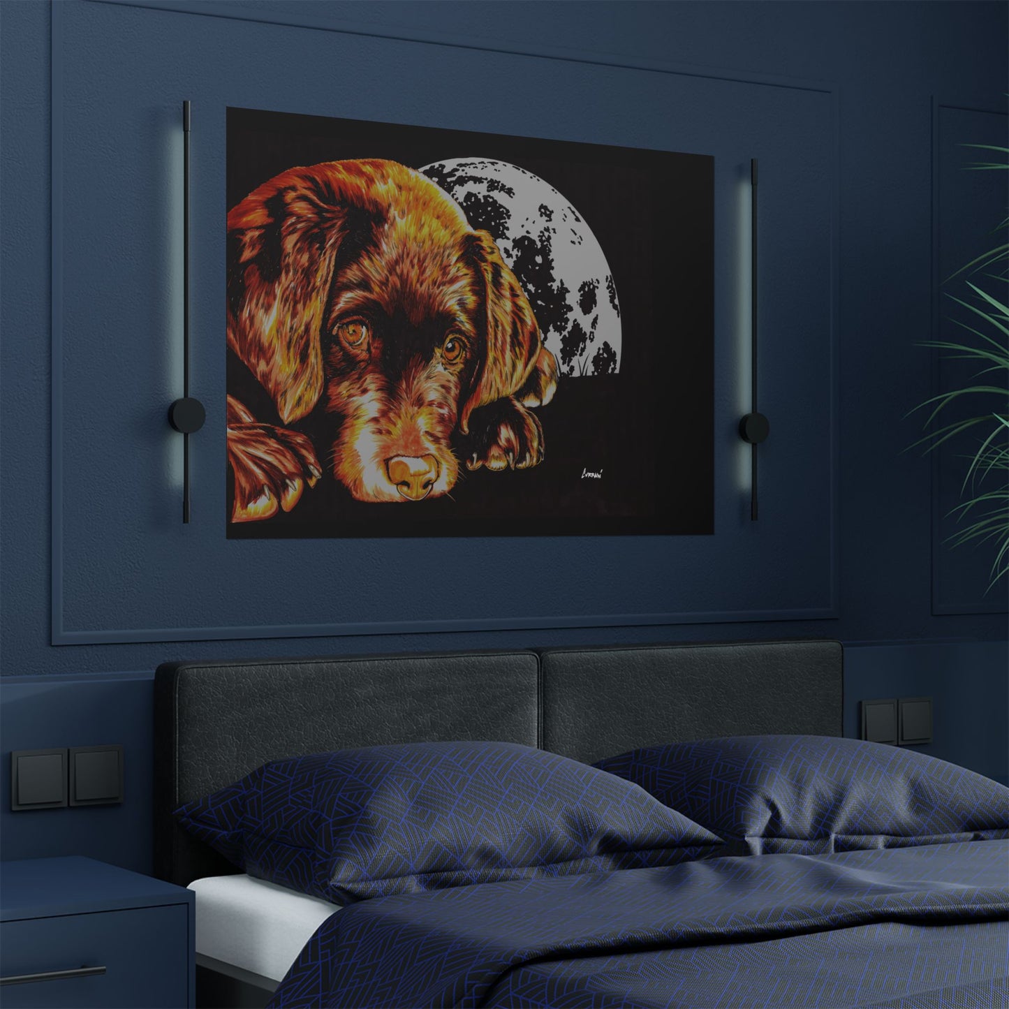 Chocolate Lab Puppy Adorable Dog Satin Poster