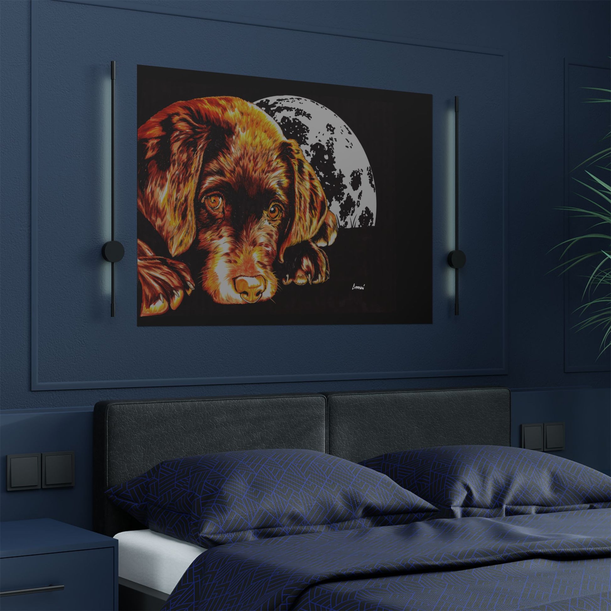 Chocolate Lab Puppy Adorable Dog Satin Poster