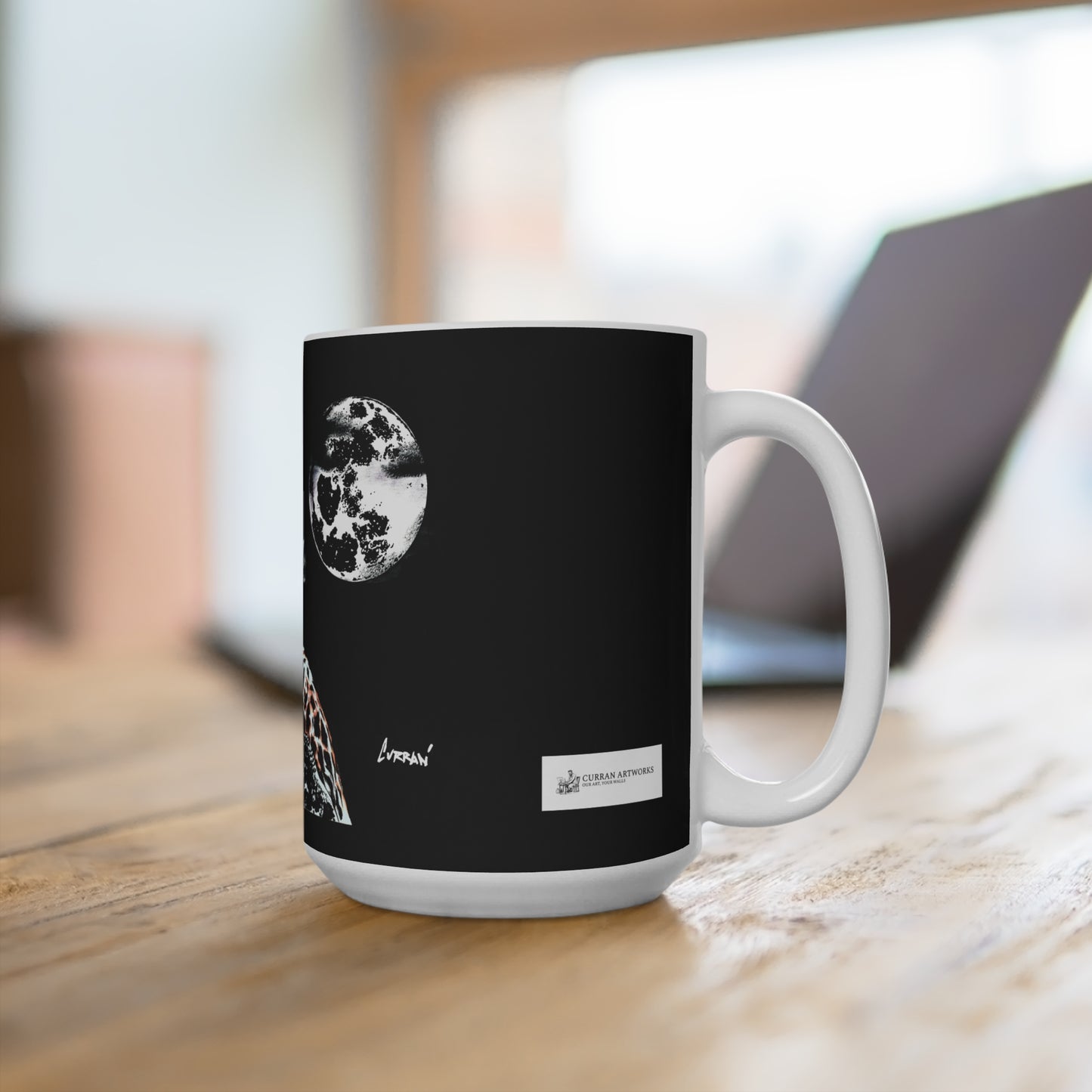 Luxe Leopard Mug 15oz - Artistic Moonlit Wildlife Design