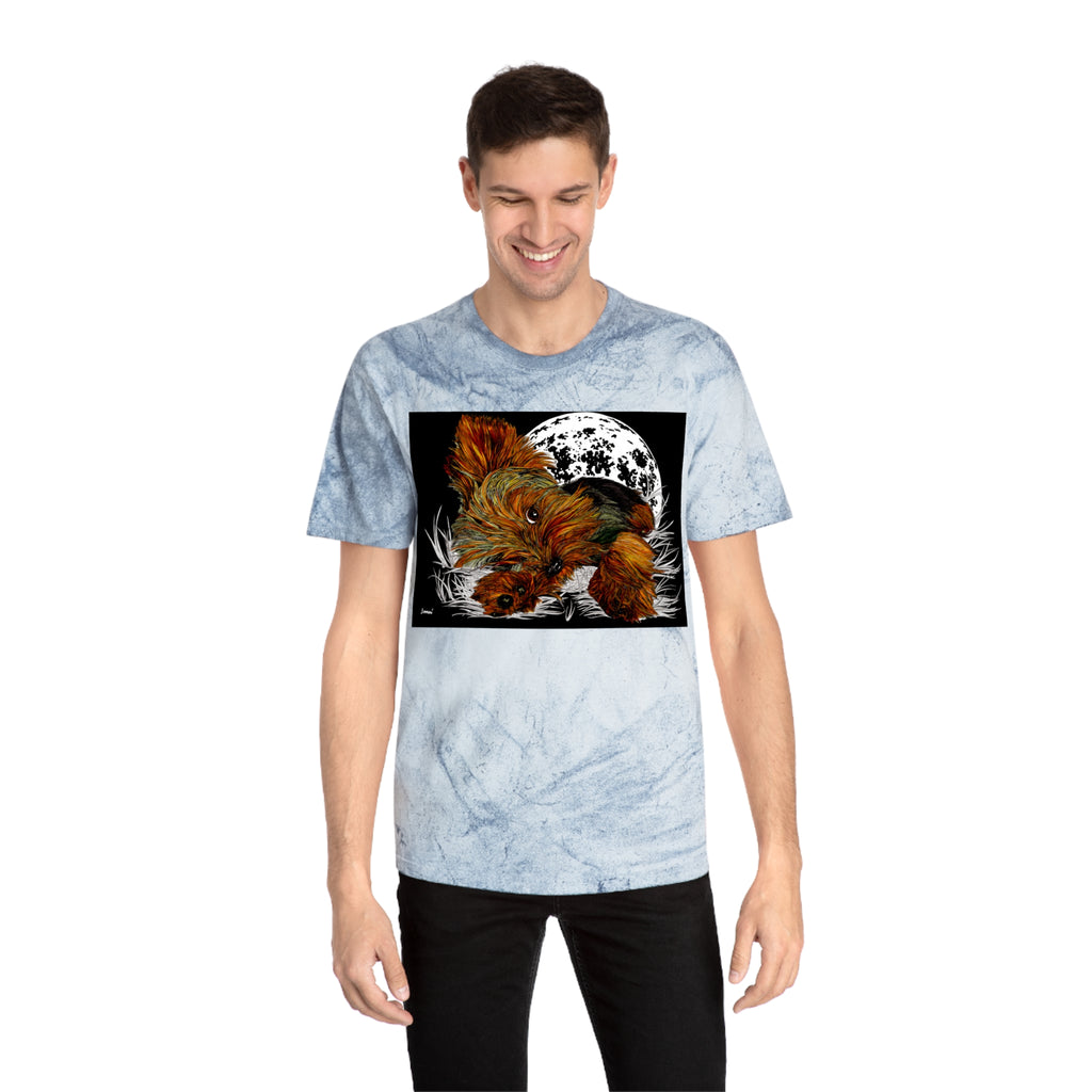 Colorful Puppy Moonlit Unisex T Shirt Perfect for Dog Lovers