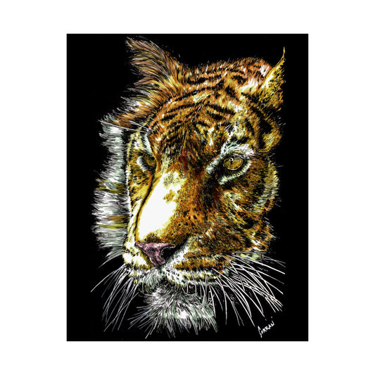 Majestic Tiger Satin Poster (300gsm) - Vibrant Wildlife Wall Art for Home Decor
