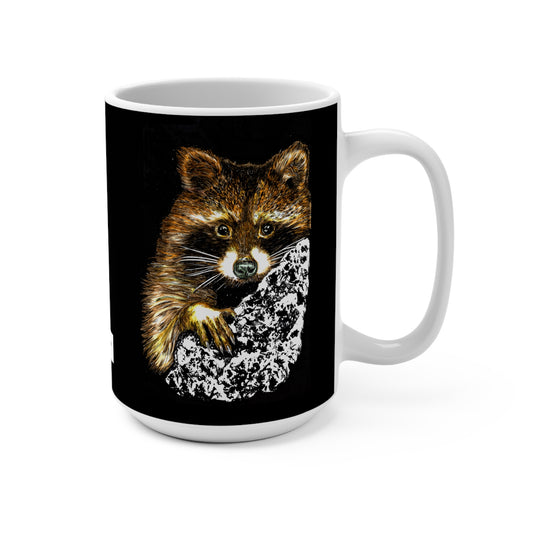 Raccoon Art Mug - 15oz Cute Wildlife Design