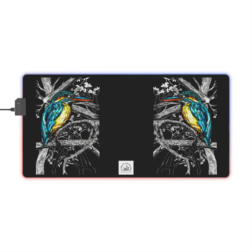 Kingfisher Bird Desk Mat LED Gaming Mouse Pad