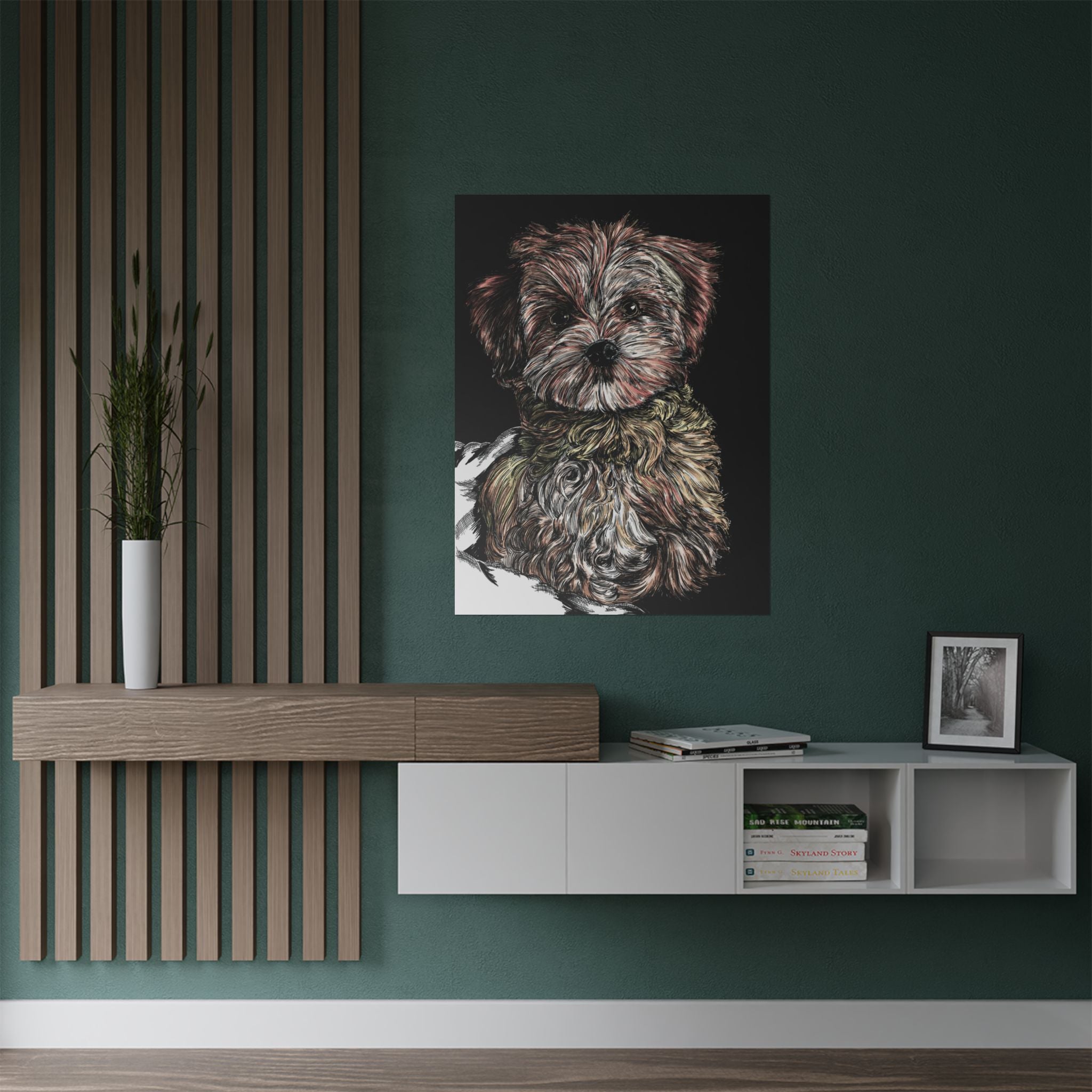 Custom Dog Portrait Satin Poster | 300gsm Pet Art Print