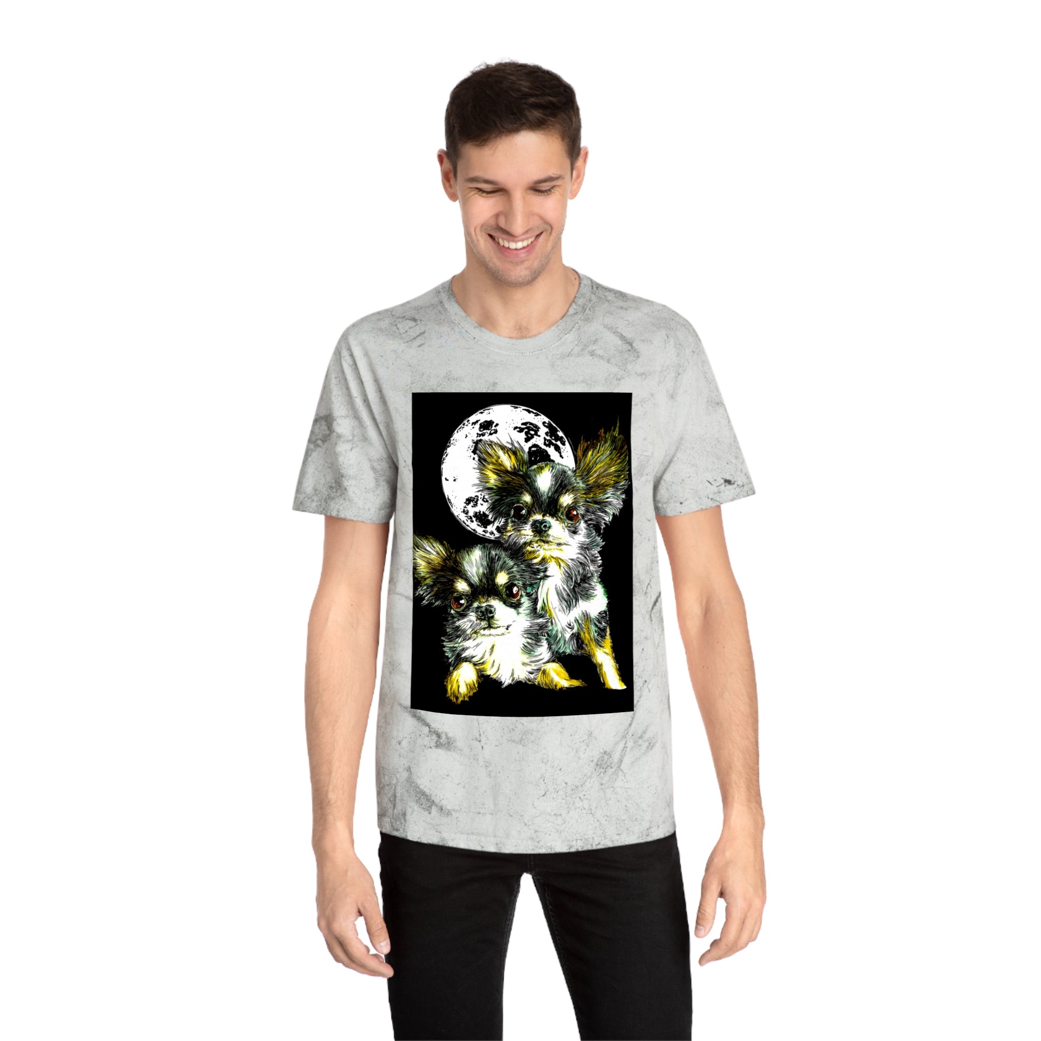 Chihuahua Unisex Color Blast T-Shirt - Moonlit Night Design