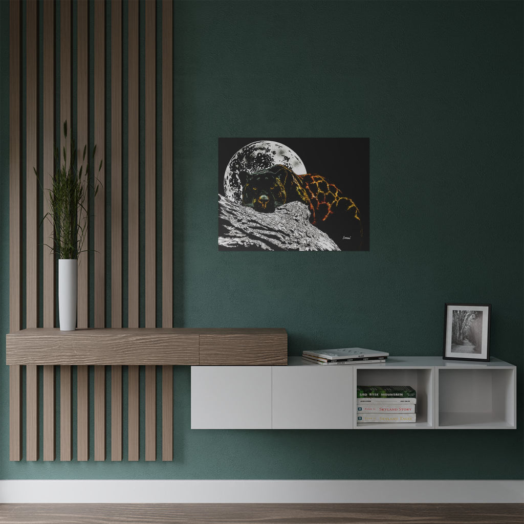 Majestic Bear Satin Poster - Night Moon Art Print (300gsm)