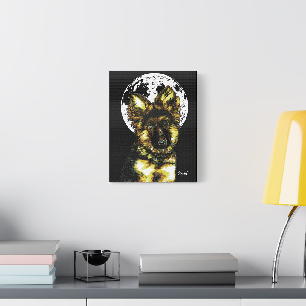 German Shepherd Puppy Print, Hand-Drawn Dog Art,