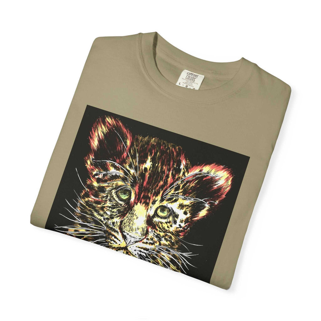 Unisex Garment-Dyed T-shirt featuring Playful Leopard Cub