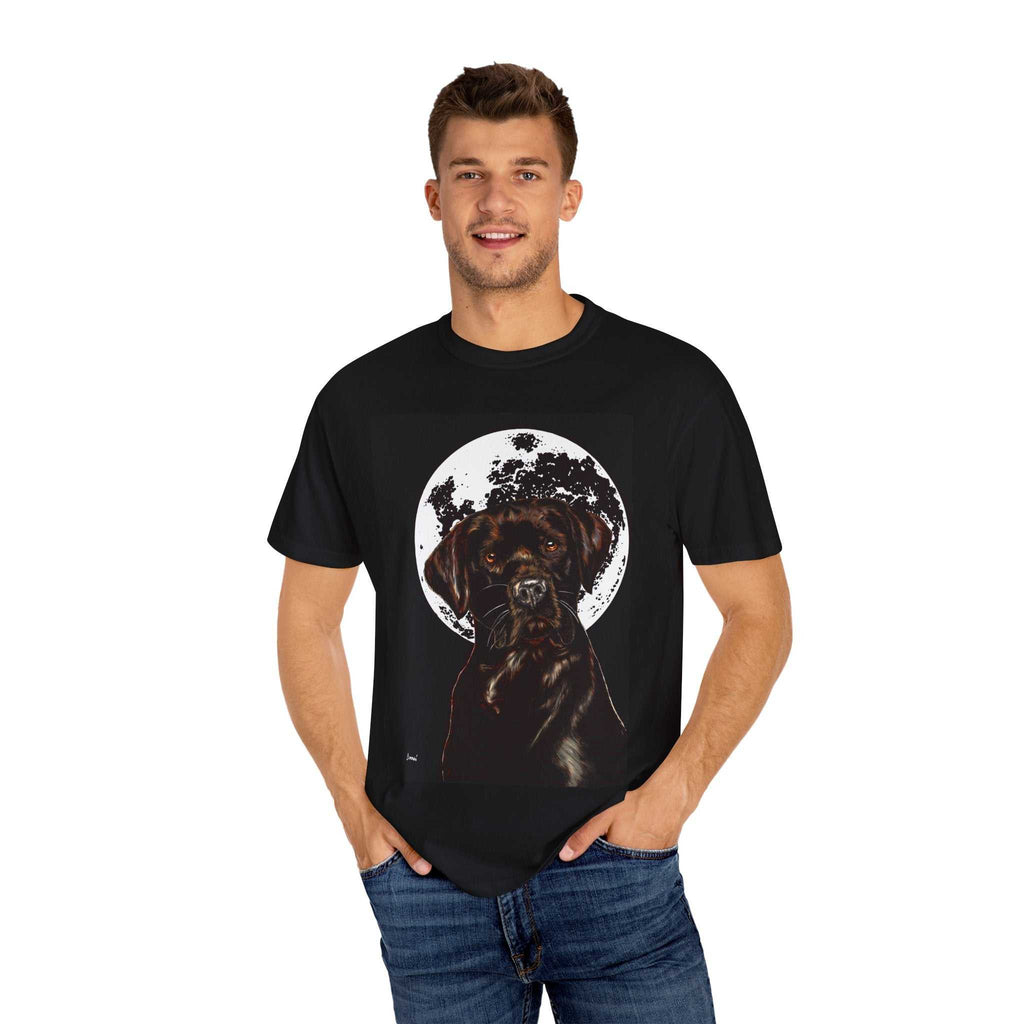 Moonlit Chocolate Lab Unisex Garment-Dyed T-Shirt