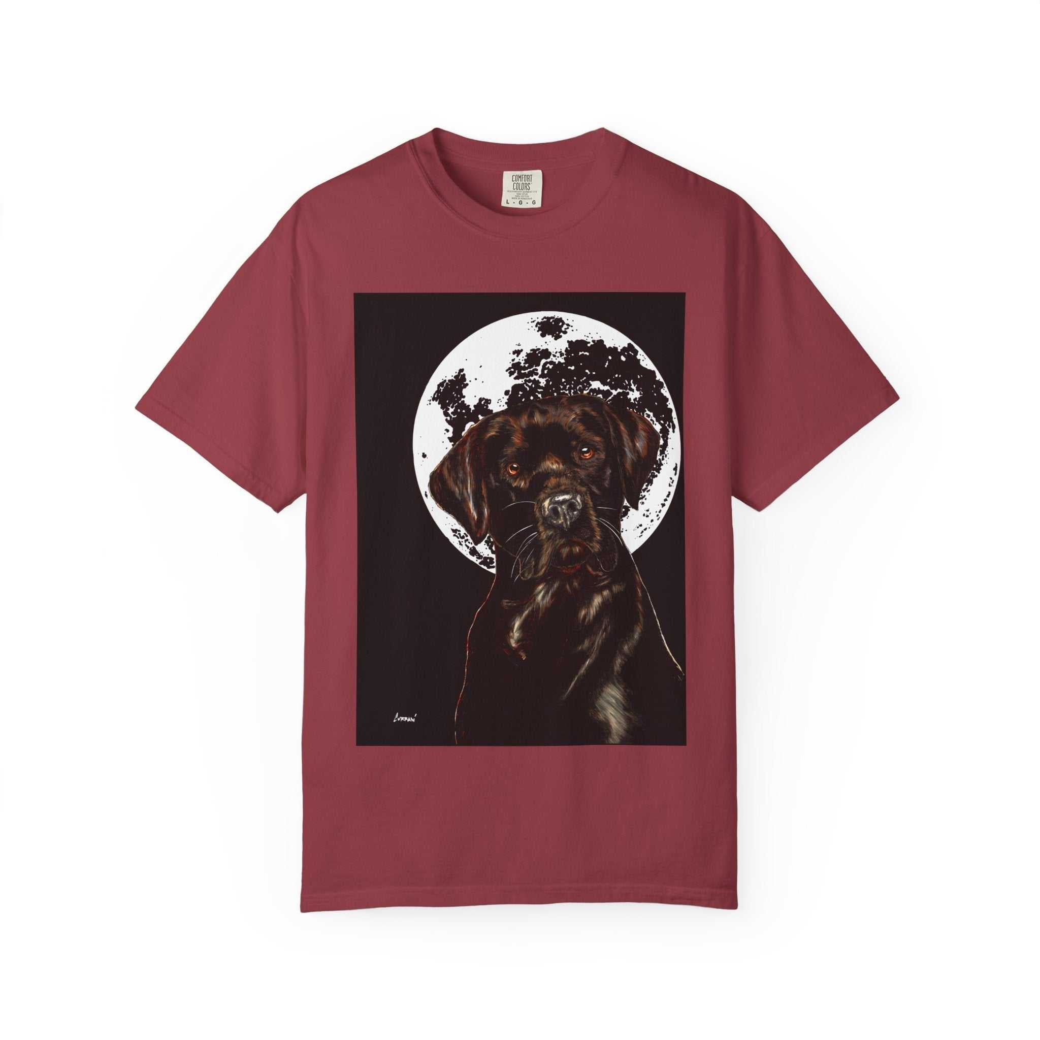 Moonlit Chocolate Lab Unisex Garment-Dyed T-Shirt