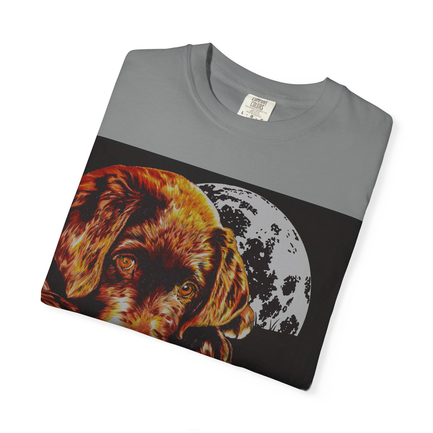 Moonlit Chocolate Lab Puppy Unisex Garment-Dyed T-Shirt