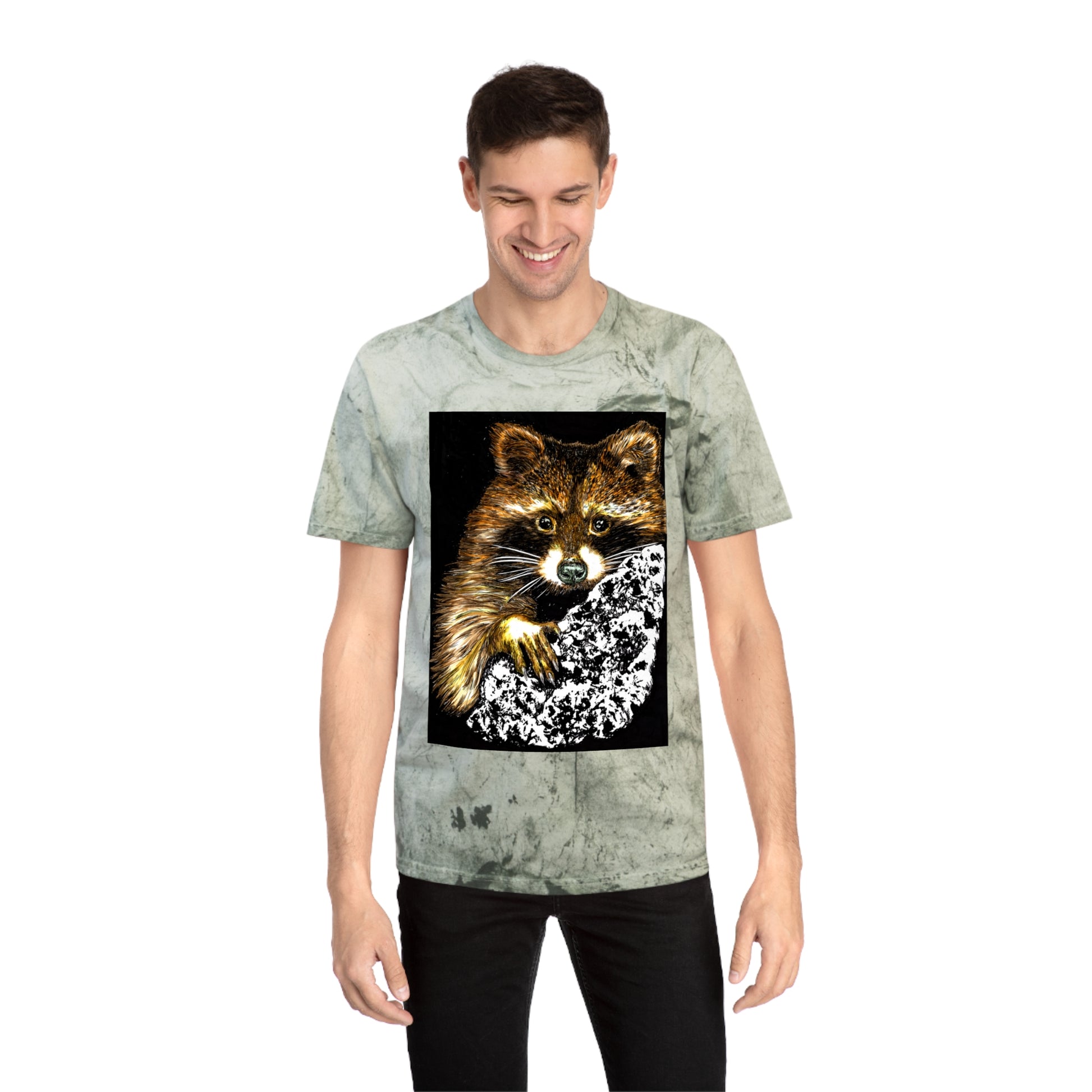 Raccoon Tree Unisex T Shirt Hand Drawn Art