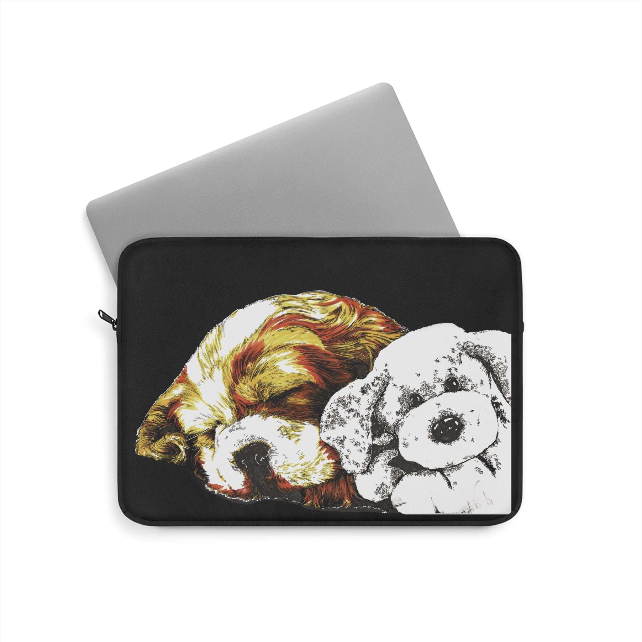 Cocker Spaniel & Plush Toy Laptop Sleeve – for Dog Lovers