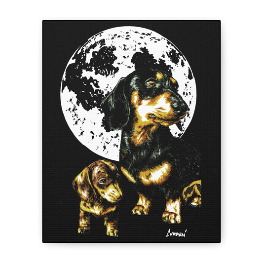 Dachshund Canvas Print of the Original, hand drawn wall art
