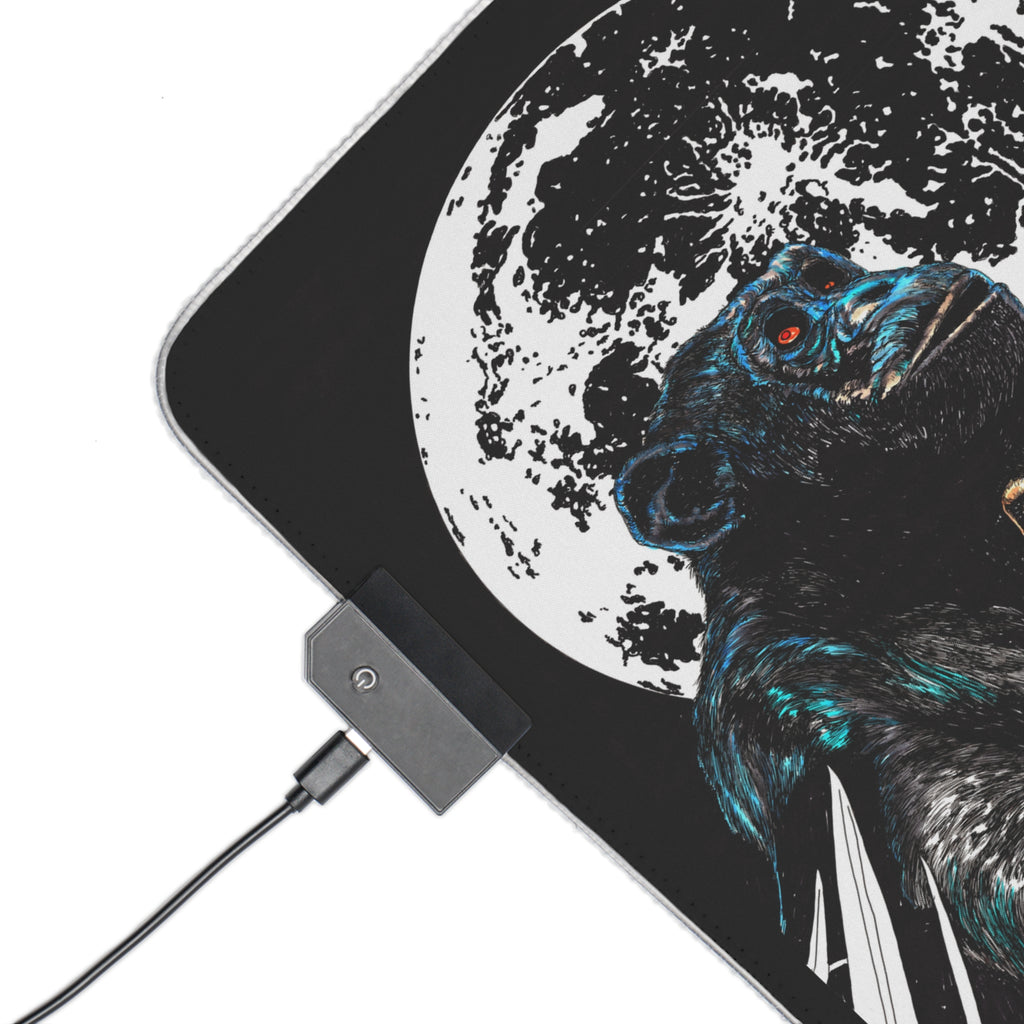 Gorilla Moon LED Gaming Mouse Pad - Illuminate Your Setup
