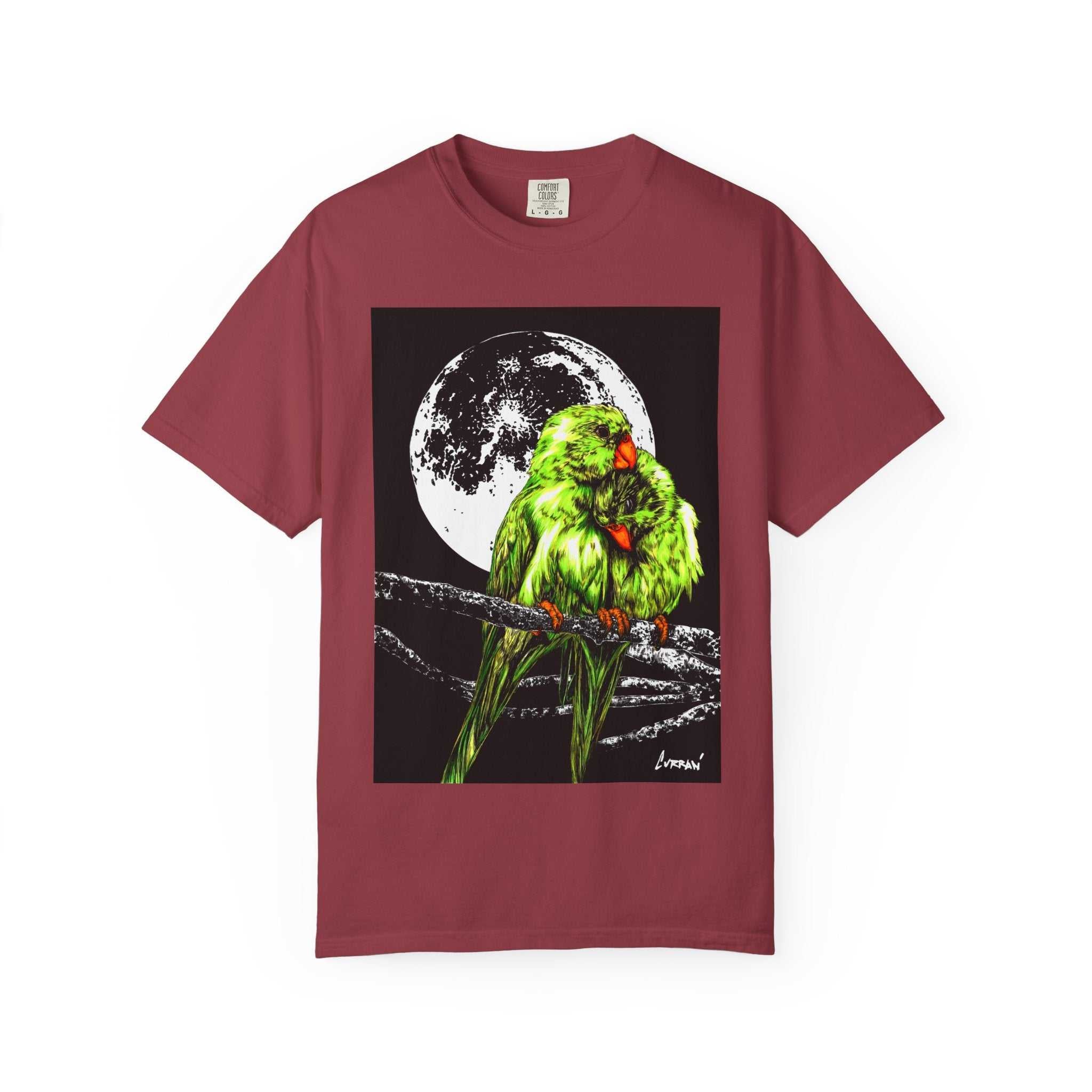 Parrots in the Moonlight Unisex T-shirt.