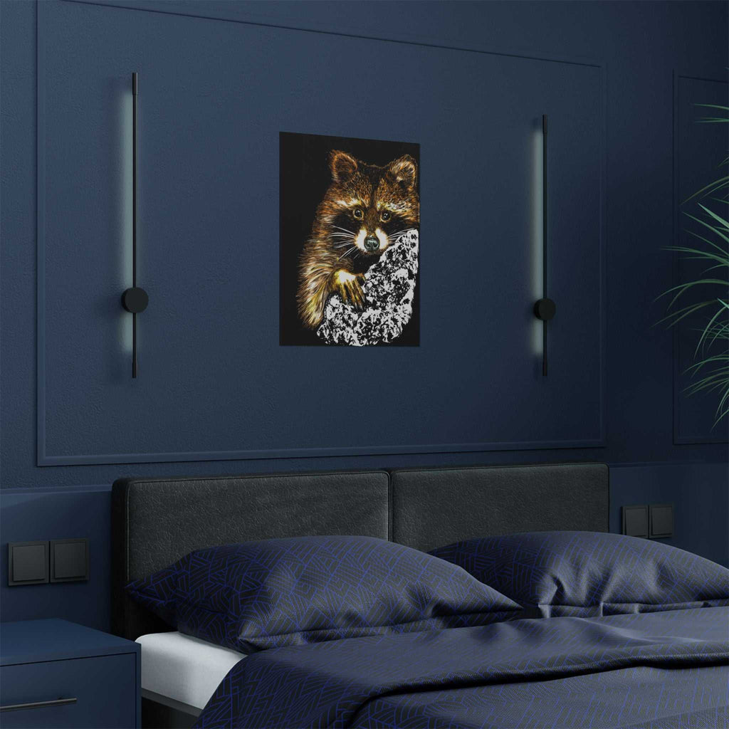 Bring the beauty of nature home with our Raccoon Wildlife Satin Poster - Hand-Drawn Raccoon Art Print. Add a touch of whimsy to your space today!