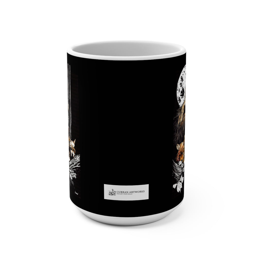 Perfect gift Nature Lovers - Wildlife Wolf Family Mug - 15oz Moonlit Design for Nature Lovers! Embrace the beauty of moonlit design with this 15oz ceramic mug.