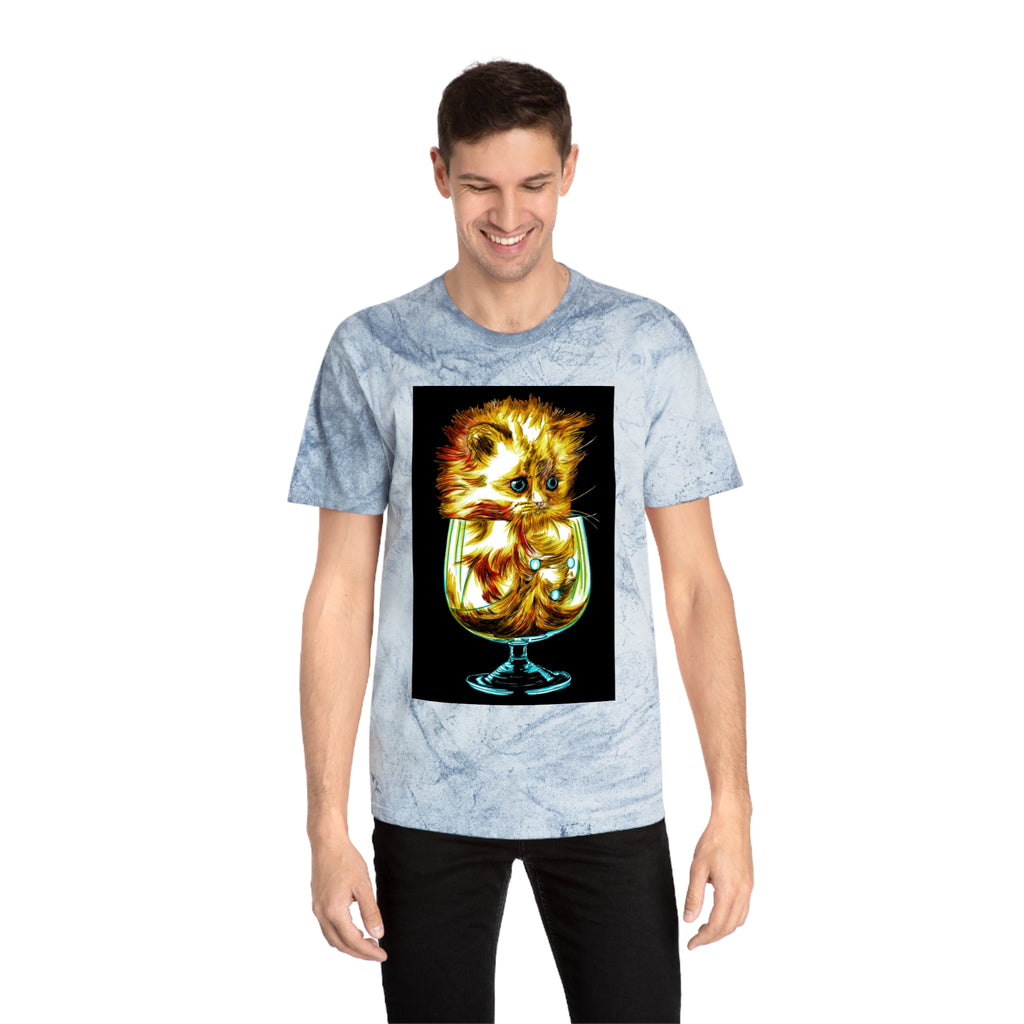 Color Blast Kitten T-Shirt – Artistic Tee for Cat Lovers