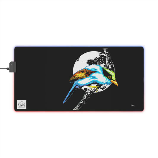 LED Gaming Mouse Pad with Vibrant Bird Design - Perfect Gift for Gamers