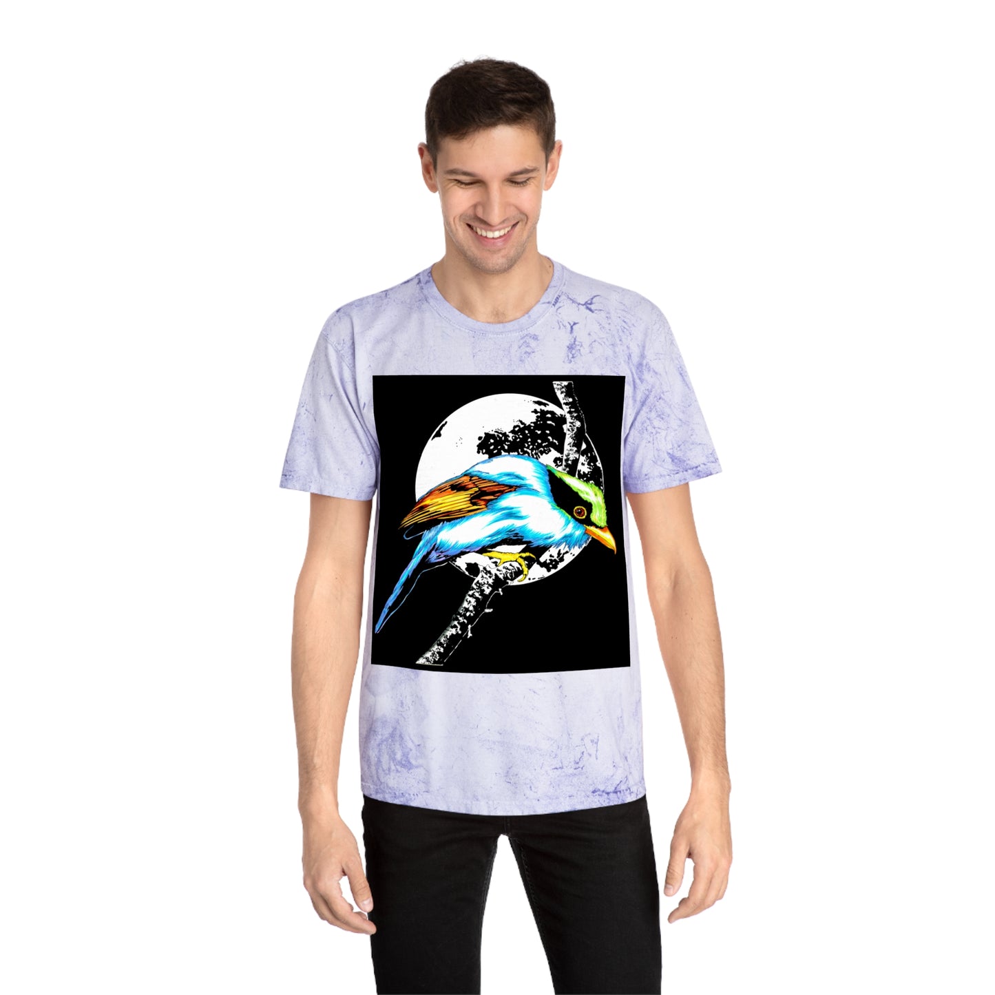 T Shirt with Vibrant Bird Design Perfect for Nature Lovers