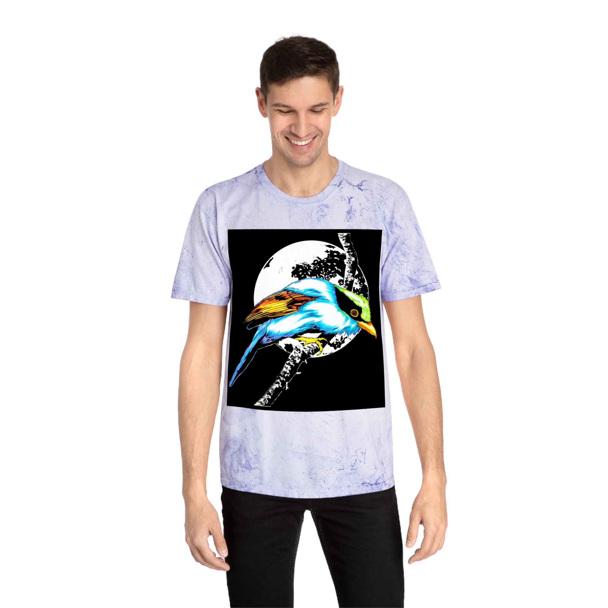 T Shirt with Vibrant Bird Design Perfect for Nature Lovers